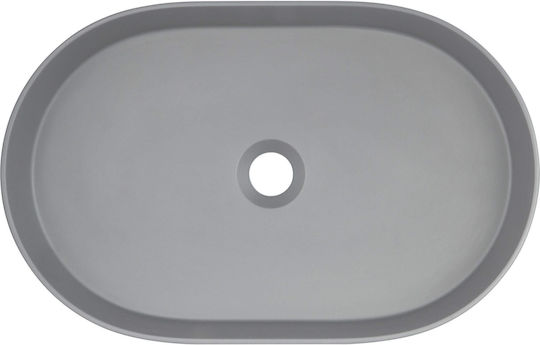 Deante Επικαθήμενος Νιπτήρας Πορσελάνης 55x35cm Γκρι