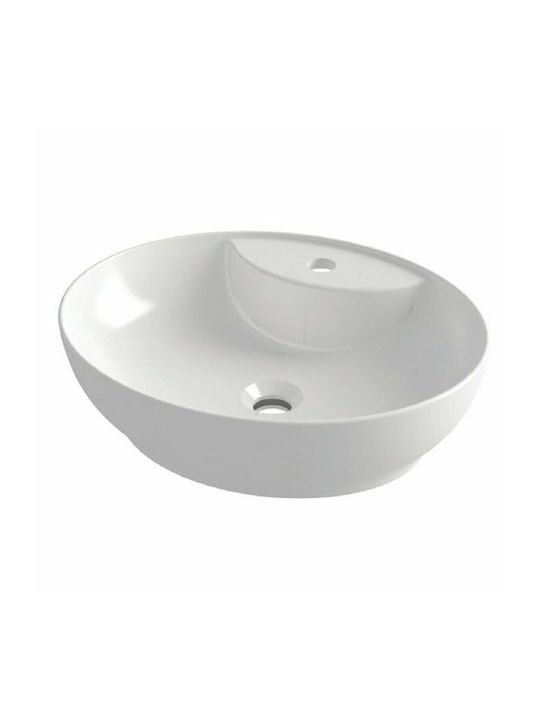 Olympia Trend 01 Επικαθήμενος Νιπτήρας Πορσελάνης 50x42cm Λευκός
