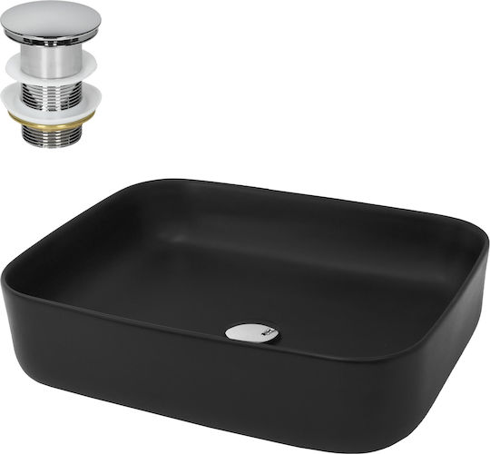 ML-Design Aufgesetztes Waschbecken Keramik 51x40.5x13.5cm Schwarz