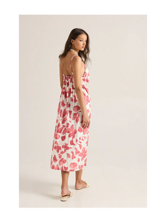 Summer Midi Slip Dress Pink