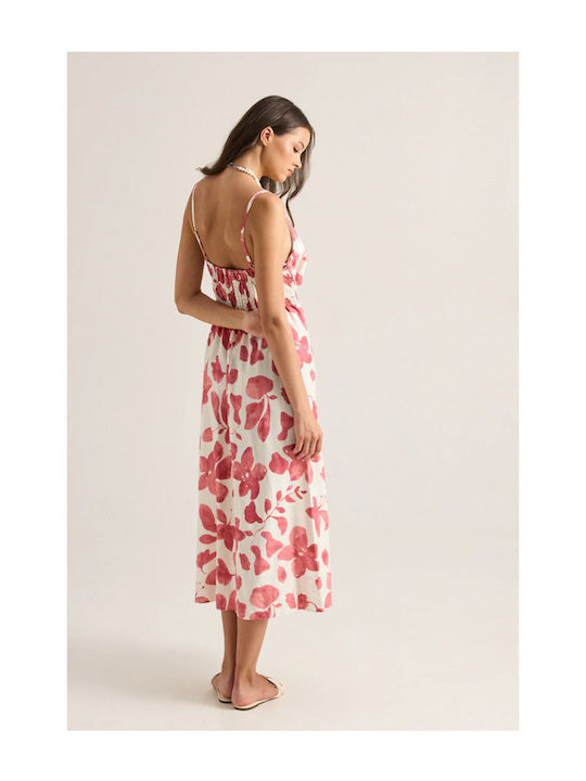 Summer Midi Slip Dress Pink