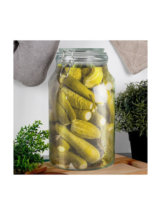 Orion Vase General Use with Lid Glass Transparent 4200ml