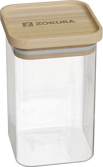 Zokura General Use Glass Transparent Vase with Lid 550ml