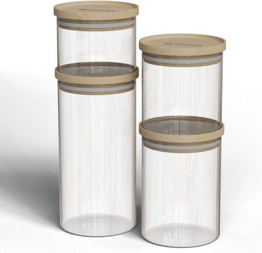 Zokura Allgemeine Verwendung Glas mit Deckel Hölzernes Transparent 700ml