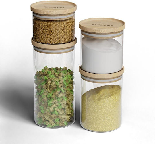 Zokura General Use Vase with Lid Wooden Transparent 300ml