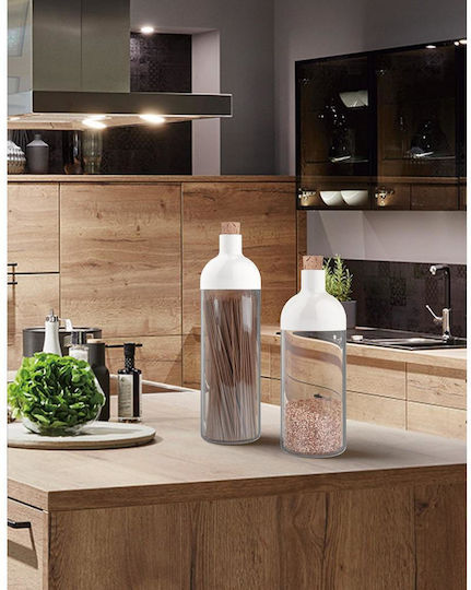 Max Home Βάζο Γενικής Χρήσης με Καπάκι Πλαστικό Λευκό 1200ml