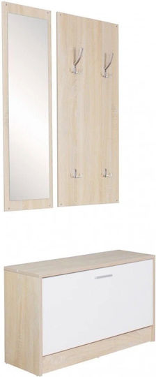 Thomas Entry Furniture with Mirror / Hanger & Shoe Rack 80x27x175cm