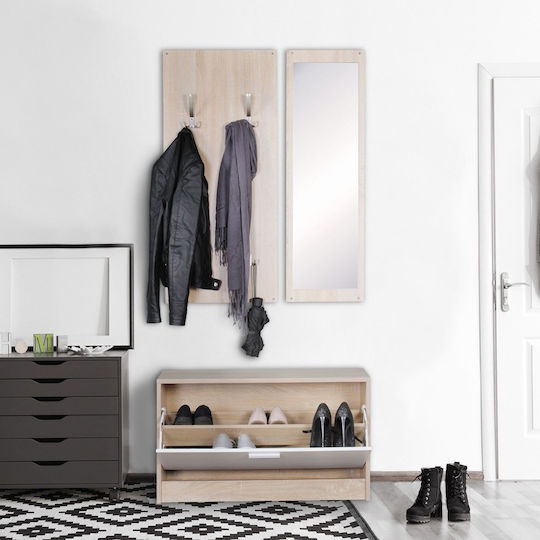 Thomas Eingangsmöbel mit Spiegel / Garderobe & Schuhschrank 80x27x175cm