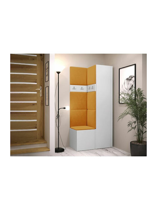 Hartford 348 Eingangsmöbel mit Spiegel & Garderobe White 82x44x186cm