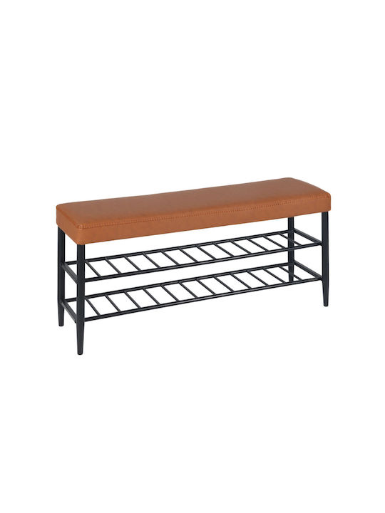 Mobilier Hol cu Suport pentru Pantofi și Bancă Maro/Negru 80x30x50cm