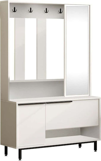 Mobilier de Intrare cu Dulap pentru Pantofi White 102.2x35.5x178.2cm