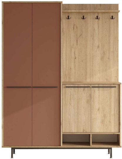 Mobilier de Intrare Oak-terracotta 147.4x35.5x195.6cm