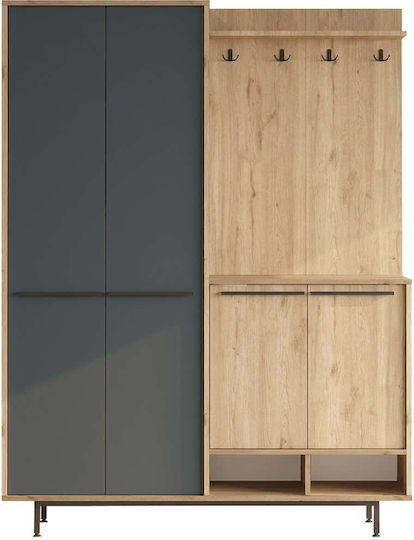 Mobilier de Intrare Oak-anthracite 147.4x35.5x195.6cm