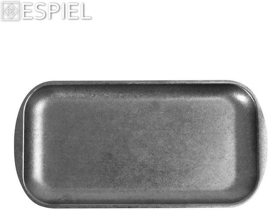 Espiel Snow Πιάτο Ρηχό Ορθογώνιο Inox Γκρι 33x16.5cm