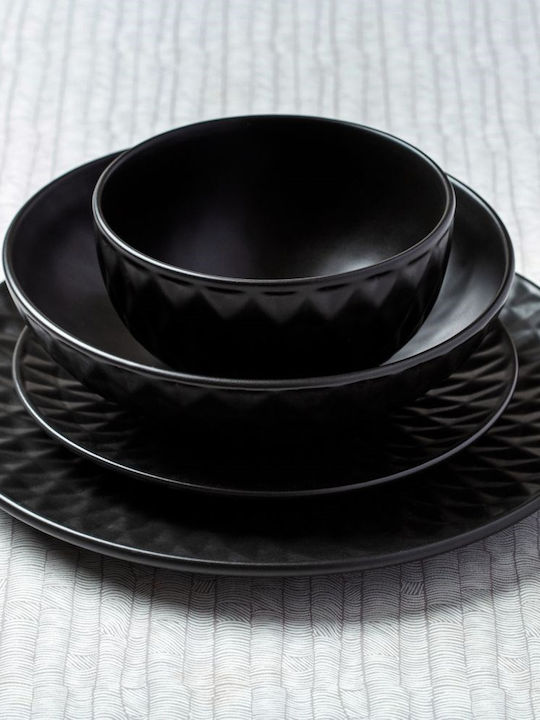 Nava Soho Classic Farfurie Deșert Ceramică Negru cu Diametru 20cm