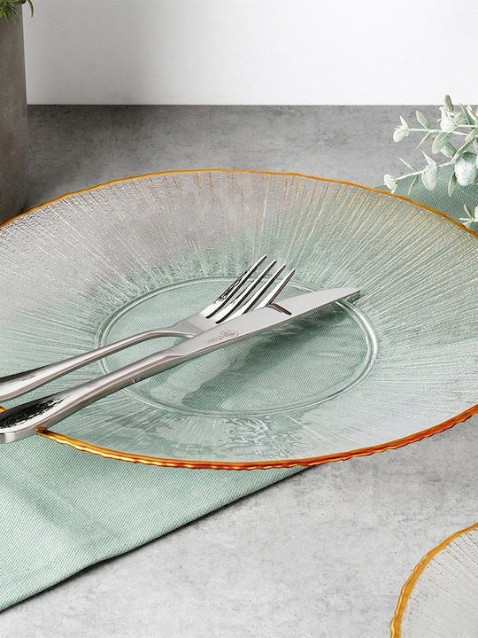 Home&Styling Collection Farfurie joasă Sticlă Auriu cu Diametru 28cm
