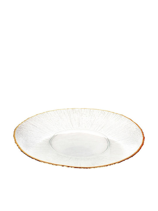 Home&Styling Collection Farfurie joasă Sticlă Auriu cu Diametru 28cm
