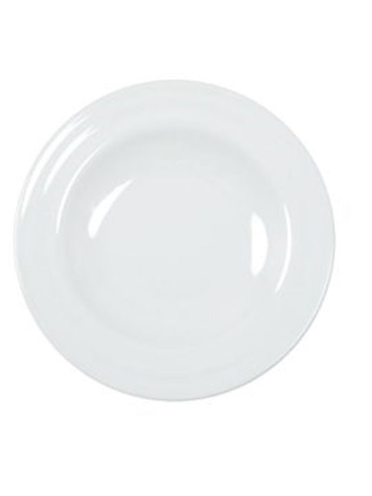 e-exoplismos Series Agma Costaverde Plate Shallow made of Porcelain White with Diameter 32cm 6pcs