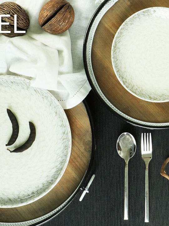Espiel Canvas Soup Plate Porcelain Gray Diameter 20cm 6pcs