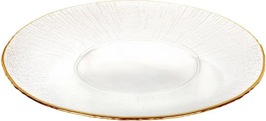 Home&Styling Collection Gold Shallow Serving Plate with Diameter 32cm