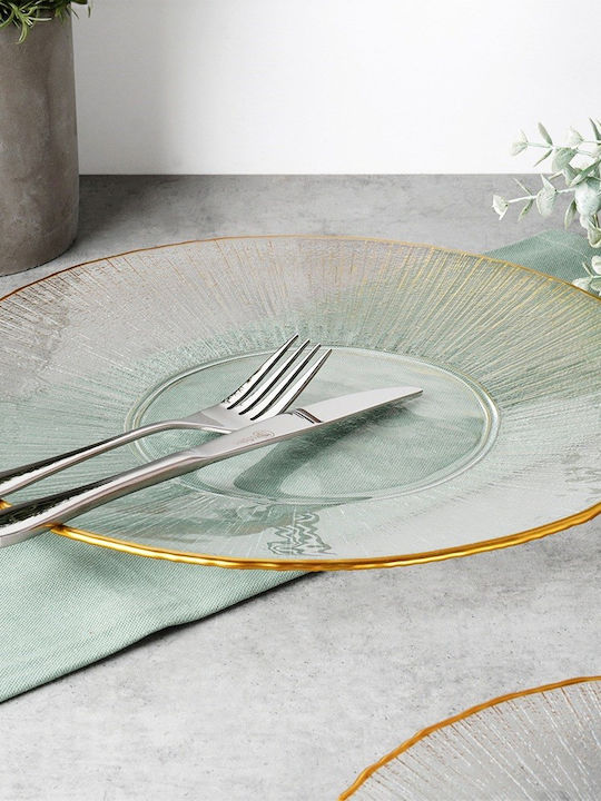 Home&Styling Collection Πιάτο Ρηχό Χρυσό με Διάμετρο 32cm
