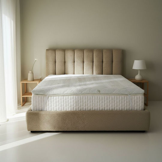 La Luna Mattress Topper Easy Rest Double Memory Foam with Bamboo Fibers , Removable Cover & Elastic Straps 140x200x5cm