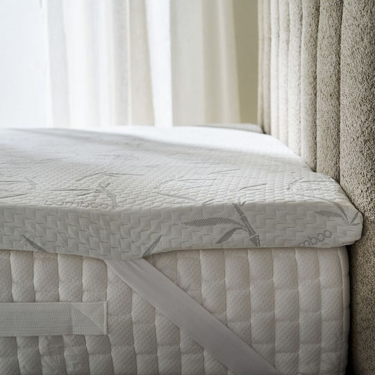 La Luna Ανώστρωμα Easy Rest King Size Memory Foam με Ίνες Μπαμπού , Αποσπώμενο Κάλυμμα & Λάστιχα Εφαρμογής 180x200x5εκ.