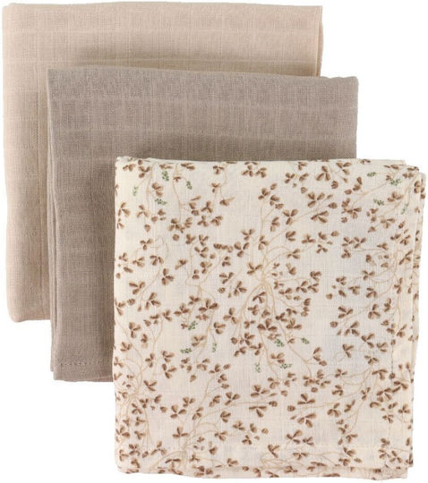 Cam Cam Copenhagen Lierre Baby Burp Cloths from Muslin Beige 70x70cm 3 Pieces