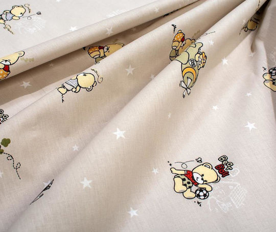 Dimcol Bear's Playtime 592 Baby Burp Cloth Cotton Beige 80x80cm