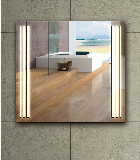 Karag PIC011-750 Μεγεθυντικός Τετράγωνος Led από Ανοξείδωτο Ατσάλι 75x75cm