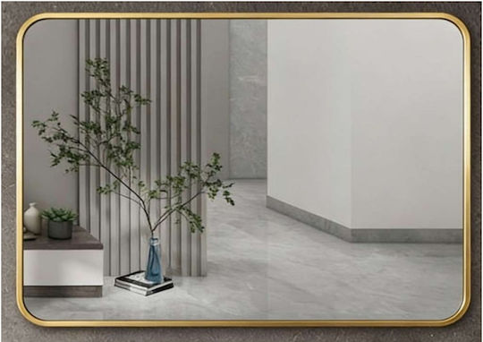 286-WY-94963 Rechteckiger Badezimmerspiegel aus Metall 75x50cm Gold
