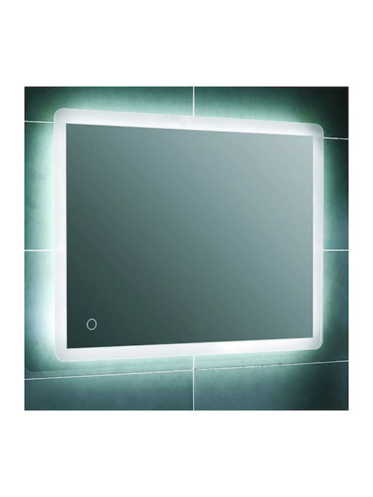 Gloria Nora Ορθογώνιος Καθρέπτης Μπάνιου Led Αφής 60x80cm
