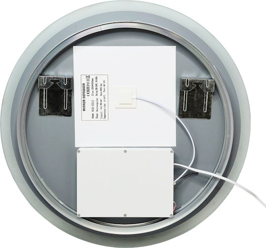 Bruno Round Bathroom Mirror Led Touch Metal 50x50cm White
