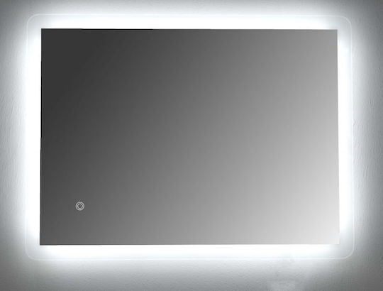 Gloria Nora Ορθογώνιος Καθρέπτης Μπάνιου Led Αφής 50x70cm