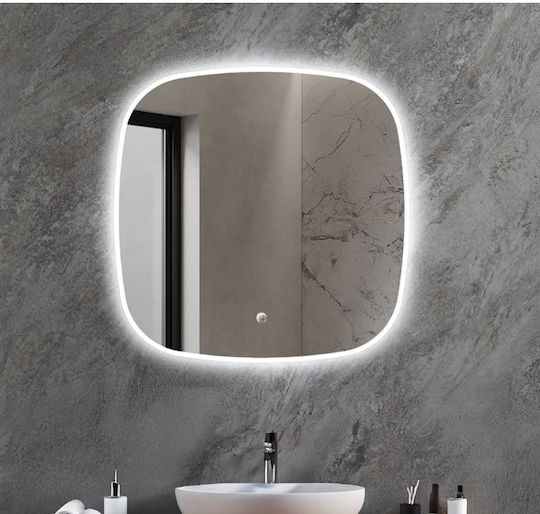 Luminor Καθρέπτης Μπάνιου Led από Πλαστικό 70x70cm