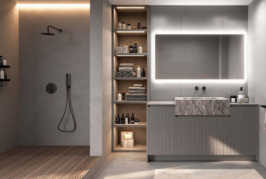 Imex Oglindă Pătrată De Baie Cu Lumini LED Din Metal 100x80cm
