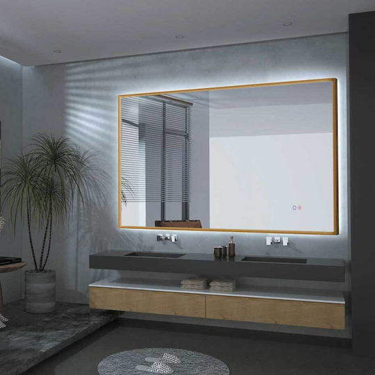 Imex CALI034/120OC Τετράγωνος Led από Μέταλλο 120x80cm Χρυσός