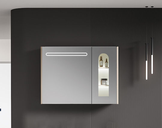 Martin 3MERA1000IV Огледало LED от шперплат 90x70cm бял