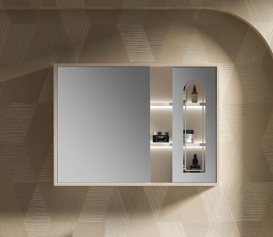 Martin 3MMUS090CY Καθρέπτης Led από Plywood 90x70cm Κίτρινο