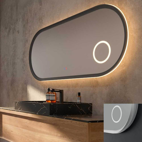 Imex Rimini Увеличаващо Овално Огледало За Баня LED Touch 120x60cm Бял