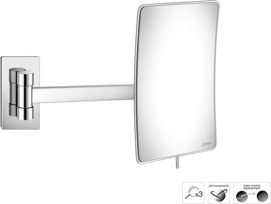 Sanco Vergrößerung Rechteckiger Badezimmerspiegel aus Metall 33.5x21cm Weiß