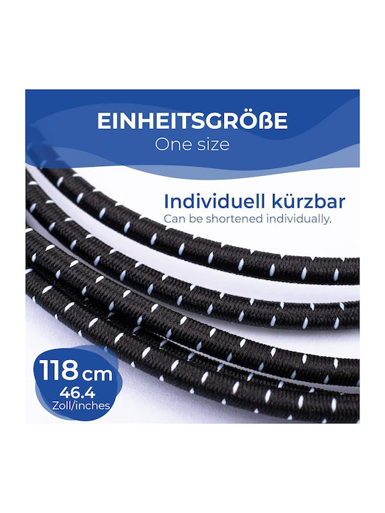 Şireturi Elastici Sportive Everest Fitness Fără Legare Reglabile Universale 118 Cm Nailon Adulţi Copii Negri