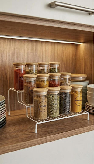 Sidirela E-4545-A Metal Spice Jar on White Base