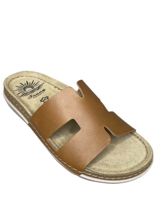Leather Women's Anatomic Tabac Brown Sandals GY-08415-7-3