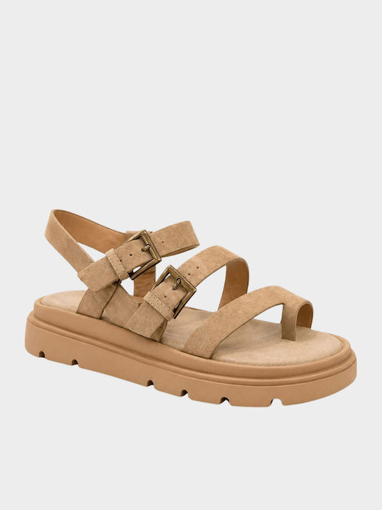 Women's Flat Sandals Flatforms Beige
