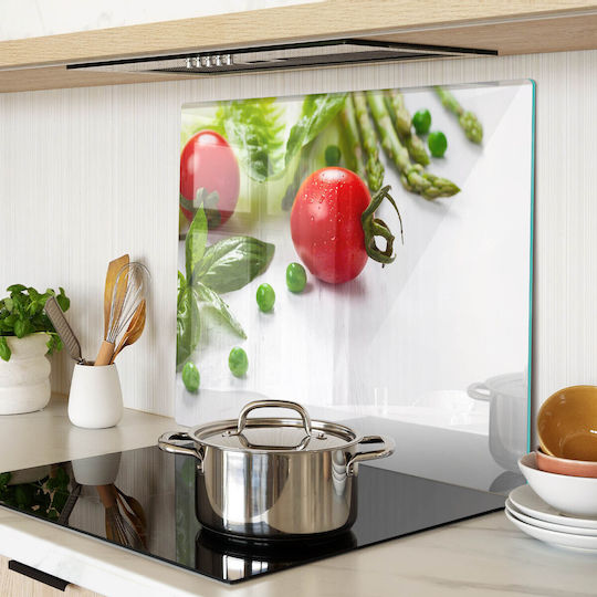 Dekorative Schutzglas-Schneideplatte Für Küchenarbeitsplatte Frisches Gemüse 60x52 Cm