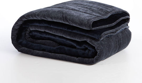 Nef-Nef Homeware Κουβερτοπάπλωμα Υπέρδιπλο 220x240εκ. Vania Blue/black 250 GSM