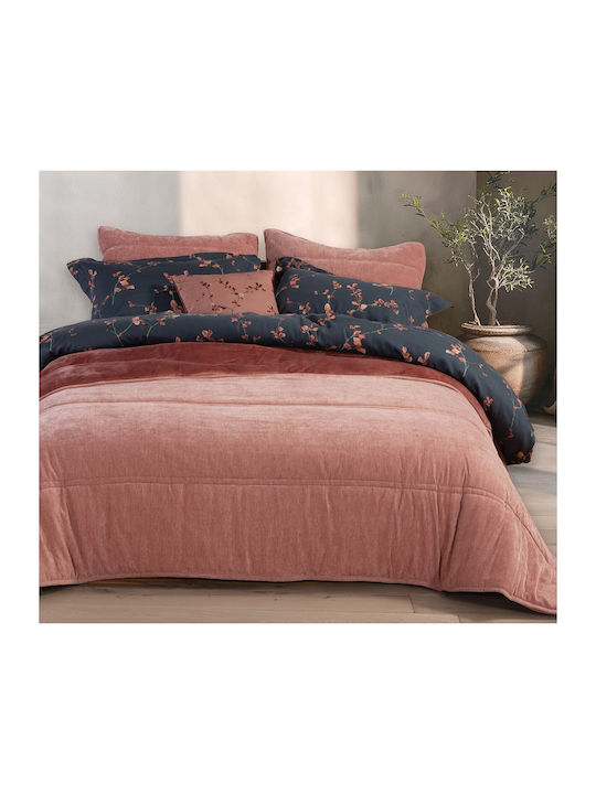 Nef-Nef Homeware Duvet Cover Queen 220x240cm Vania Blue/black 250 GSMGsm