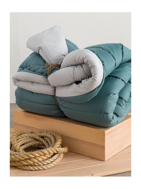 Vesta Home Πάπλωμα Μονό 160x230εκ. Micro Πετρόλ-Σιέλ 300 GSM 12.5 togs