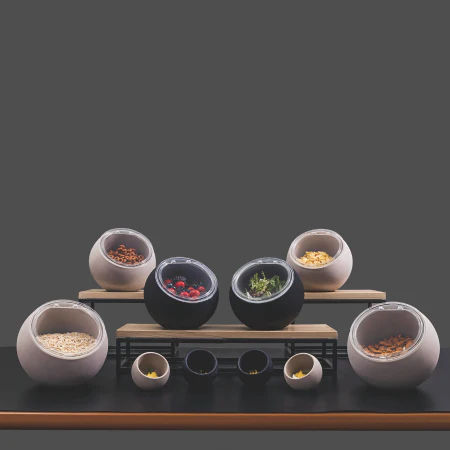 GTSA Orb Round Serving Bowl Made of Grey Melamine with Diameter 20cm
